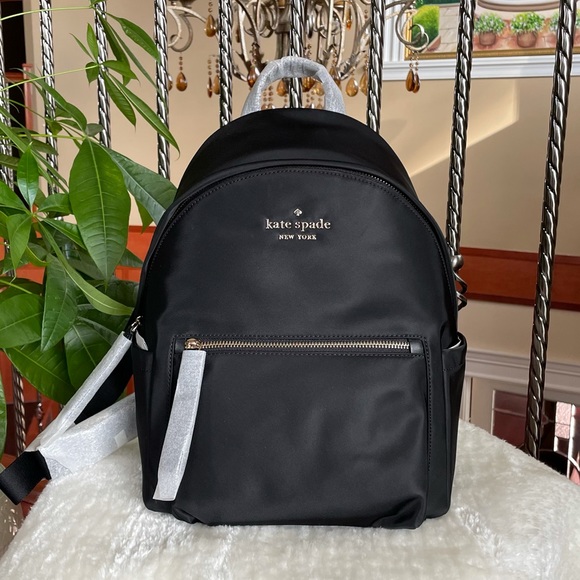 ‼️SOLD‼️ Kate Spade Medium Backpack in Black ✨♠️ - Picture 1 of 13